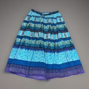 Liz & Me Womens 14/16 Boho Indie Maxi Skirt Turquoise Blue Broomstick Skirt